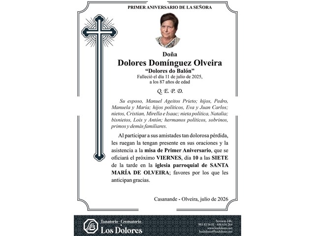 DOLORES DOMÍNGUEZ OLVEIRA