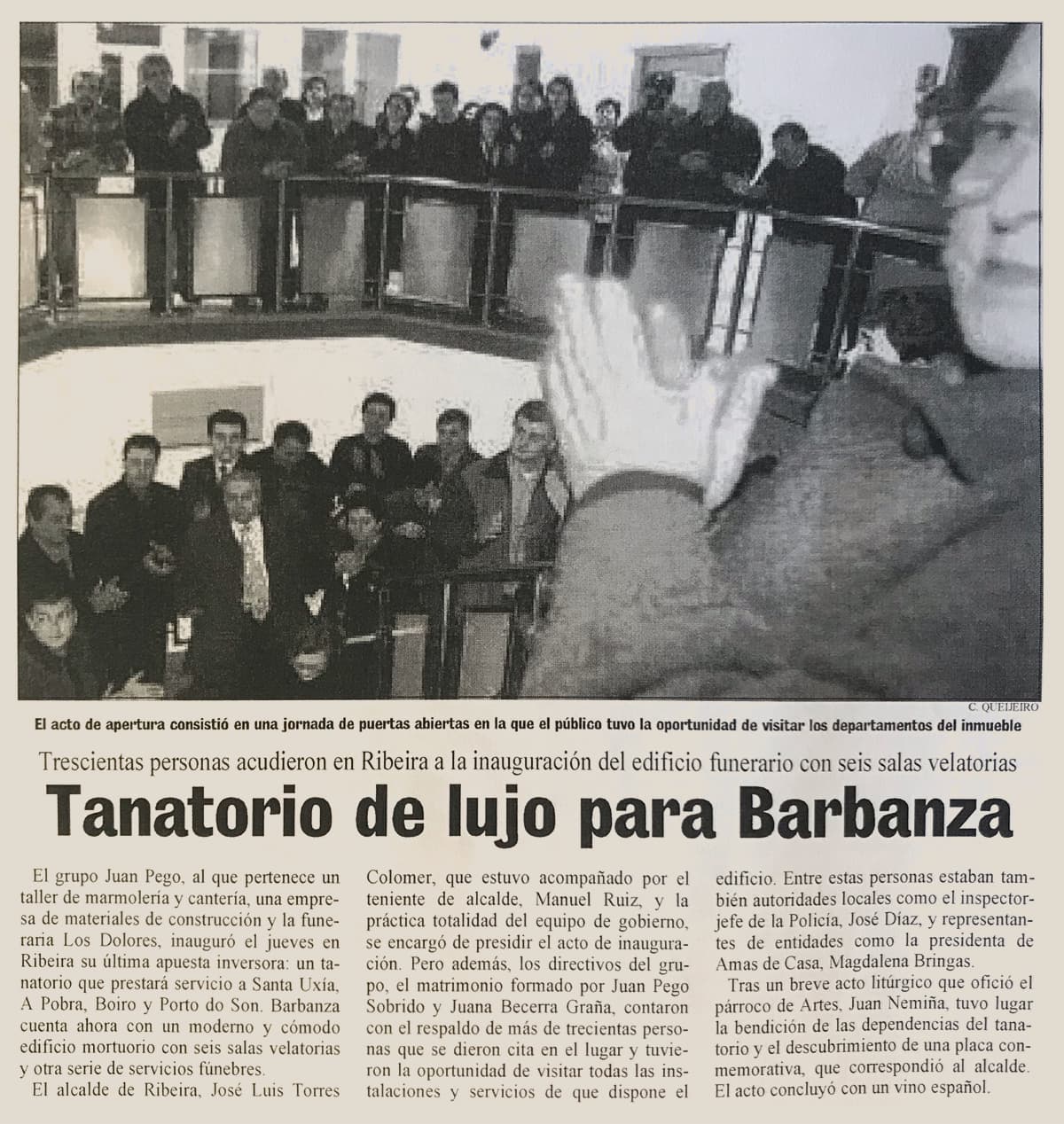 Noticia en periódico sobre Tanatorio-Funeraria Los Dolores