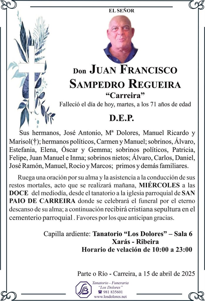 Foto principal JUAN FRANCISCO SAMPEDRO REGUEIRA