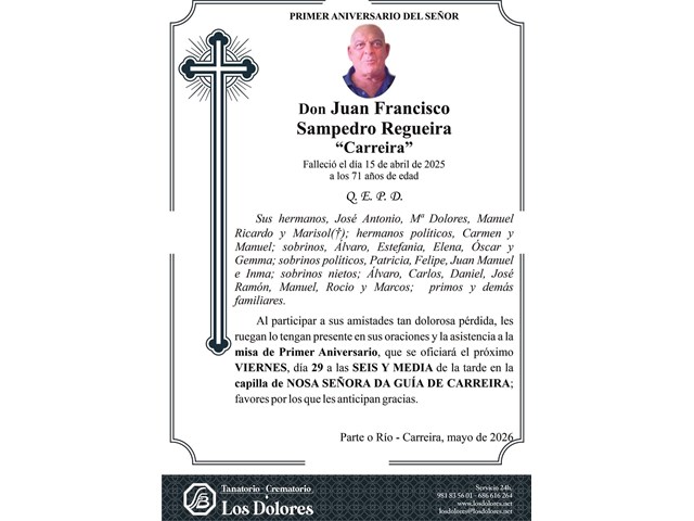 JUAN FRANCISCO SAMPEDRO REGUEIRA